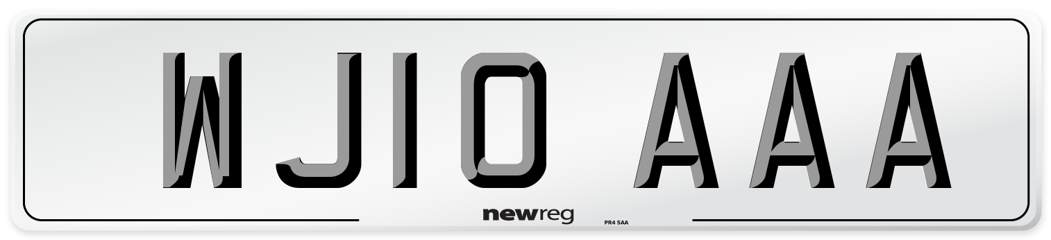 WJ10 AAA Number Plate from New Reg